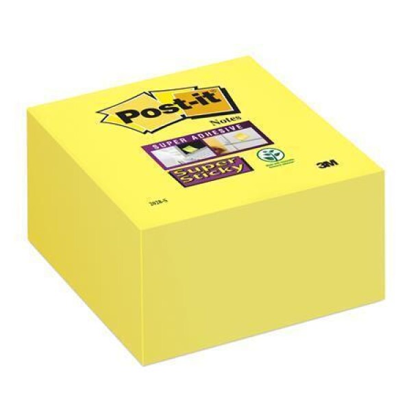 Samolepicí bloček 3M POST-IT Super Sticky, žlutá, 76x76 mm, 350 listů