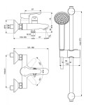 IDEAL STANDARD - Alpha Sprchový set s vanovou baterií, chrom BC656AA