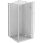 MEXEN/S - Lunar-F sprchový kout skládací dveře pravá 80 x 80, transparent, nikl kartáčovaný 836-080-080-97-00-P