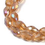 Skleněný korálek - kapka - medová - 15 x 10 mm - 1 ks