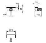 IDEAL STANDARD - Ultra Flat New Odtoková souprava pro vaničky, matná černá T4493V3