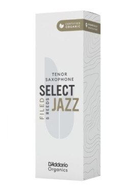 D'Addario ORSF05TSX3S Organic Select Jazz Filed Tenor Saxophone Reeds 3 Soft - 5 Pack