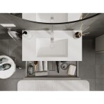 MEXEN/S - Rivel koupelnová skříňka 90 cm s umyvadlem Otis, 1 šuplík, reliéf , šedá mat/bílá mat 91A20-09023-1-BF62-W18M01