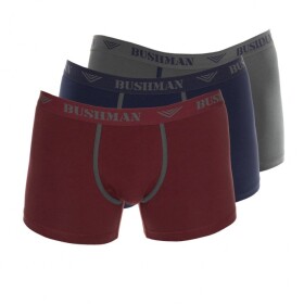 Bushman trenýrky Edward 3Pack tmavě šedé/navy/červené S