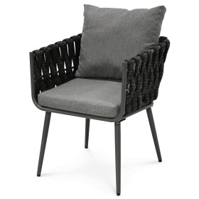 Zahradní židle, kov, látka, šedá, AZC-1105 GREY