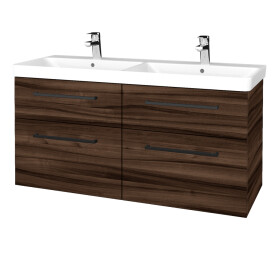 Dřevojas - Umyvadlová skříňka Q MAX SZZ4 120 - D06 Ořech / Úchytka T06 / D06 Ořech 332198H