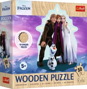 Trefl - Puzzle - Dřevěné obrysové puzzle Ledové království: Prima parta