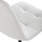 Židle jídelní, bílá látka, čtyřnohá kovová podnož, černý mat