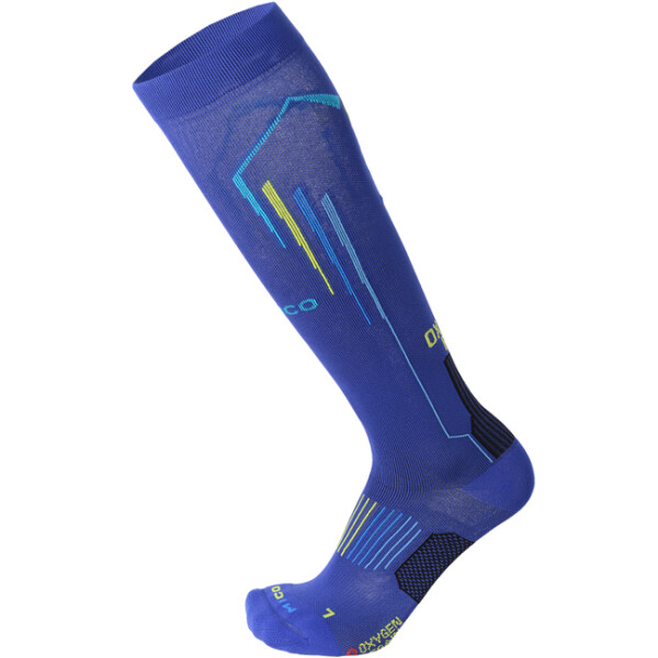 Běžecké kompresní podkolenky Mico LIGHT W. COMPRESSION RUN LONG SOCKS - modrá Velikost textilu: XXL