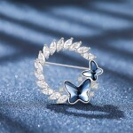 Brož Swarovski Elements Montanari II - motýl, Modrá