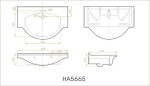 Nábytkové umyvadlo Naturel Pro 66x51 cm otvor pro baterii uprostřed HA5665 HA5665