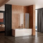 REA - Skládací vanová zástěna AGAT-2 80 Brush Copper REA-W5696