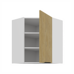 Horní rohová skříňka Cremona 60x60 GN-72 1F (45°) Barva korpusu: Bílá, Barva dvířek: Dub Cremona