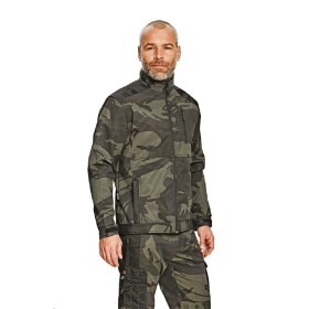 Bunda CRAMBE softshellová olivová camouflage pánská se stojáčkem 2XL olivová camouflage