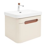 Koupelnová skříňka s umyvadlem a baterií SAT Fusion 57,5x43x45 cm pískově béžová mat SATFUSION60BEMWBA SATFUSION60BEMWBA