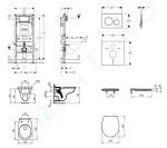 GEBERIT - Duofix Set předstěnové instalace, klozet Alpha se sedátkem, tlačítko Sigma20, bílá/chrom 111.300.00.5 ND4