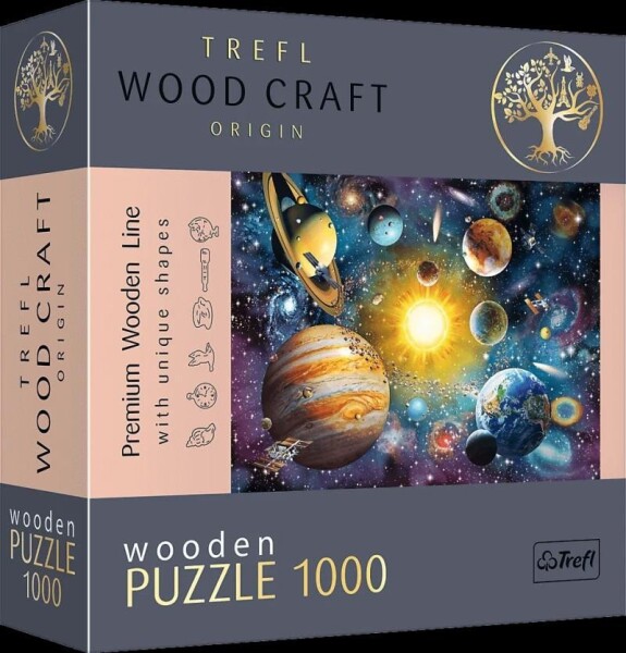 Trefl Wood Craft Origin Puzzle Cesta sluneční soustavou 1000 dílků