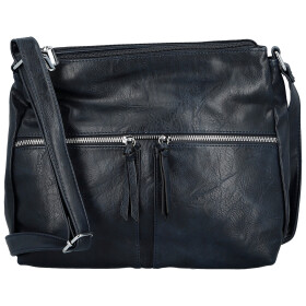 Módní dámská koženková crossbody kabelka Josefina, tmavě modrá
