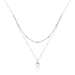 Dvojitý stříbrný náhrdelník Isabelle - stříbro 925/1000, srdce, Stříbrná 50 cm