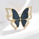 Luxusní brož se zirkony Crystal Butterfly Gold - motýl, Zlatá
