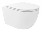 Kielle - Oudee Závěsné WC se sedátkem SoftClose, Vortex Rimless, bílá 30102004