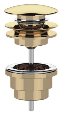 SAPHO - Umyvadlová výpust 5/4“, click-clack, velká zátka, 10-65, zlato CV100217
