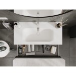 MEXEN/S - Orio koupelnová skříňka 100 cm s umyvadlem Vela, 2 zásuvky, grafit mat/bílá mat 91A10-10047-2-BFF66-W23M01