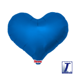 Balónek srdce modré metalické 63 cm Balónek srdce modré metalické 63 cm