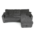 Rohová pohovka, šedá, látka, ASB-C3990 GREY2