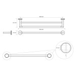 SAPHO - LARISSA dvojitý držák ručníků 600, chrom WS011