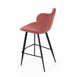 Židle barová, červená látka, černá podnož