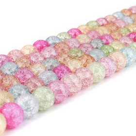 Syntetický praskaný křišťál - barevný - ∅ 8 mm - 1 ks