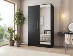 Šatní skříň Alarica Barva korpusu: Černá, Dveře: Zrcadlo