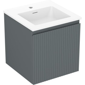 MEXEN/S - Rivel koupelnová skříňka 45 cm s umyvadlem Otis, 1 šuplík, reliéf , grafit mat/bílá mat 91A20-04547-1-BF66-W18M01