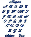 Výšivka jméno Allegra script