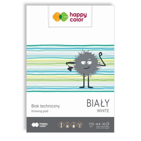 Blok Happy Color technický bílý A4, 170g 10 listů