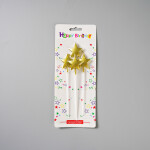 Dortová svíčka hvězda zlatá 4ks