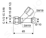 SCHELL - Comfort Šikmý ventil, chrom 059130699