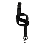 Djois páska barevná na jmenovku s bezpečnostní pojistkou, karabinka, kroužek na klíče, černá, 10 ks