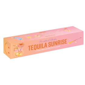 The Cabinet of CURIOSITEAS Dřevěné míchátko s cukrovými krystaly Tequila Sunrise – set 6 ks, oranžová barva, dřevo