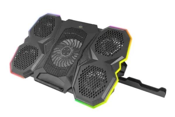 Esperanza EGC107 černá / Chladicí podložka pro notebook / 3× ventilátor 10 cm / RGB / 1 200–2 600 RPM / 5 poloh sklonu (EGC107)