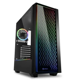 Sharkoon RGB LIT 200 černá / ATX / 2x USB 3.0 + 1x USB 2.0 / bez zdroje / průhledná bočnice (4044951028160)