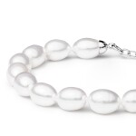 Perlový náramek Millie - sladkovodní perla, stříbro 925/1000, Stříbrná Bílá 18 cm + 4 cm (prodloužení)