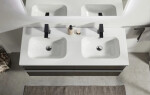 CERANO - Koupelnová skříňka Velora - černá matná, úchytka chrom + keramické umyvadlo Novo - bílá lesklá - 121x54,5x46,5 CER-979893