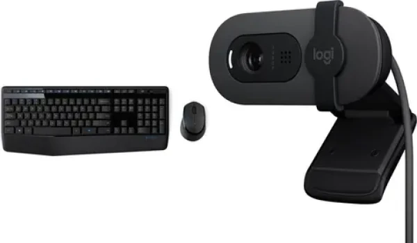 Logitech MK345 + Brio 100 / Sada klávesnice, myši a webkamery / bezdrátová / USB