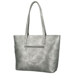 Módní dámská koženková kabelka na rameno Avery, tmavě stříbrná