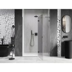 MEXEN/S - Lunar L sprchové dveře křídlové pravé 135 cm, transparent, grafit metal 834L-135-000-95-00-P
