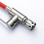 VELAZO - Kuchyňská baterie s flexibilním výtokem červená/ ocel VELAZ8105SR