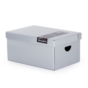 Karton P+P Krabice lamino velká Metallic stříbrná 35,5 x 24 x 16 cm 7-005