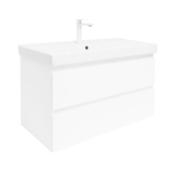 Koupelnová skříňka s umyvadlem SAT B-Way 99x50x45 cm bílá lesk BWAY2100WU1BBI BWAY2100WU1BBI